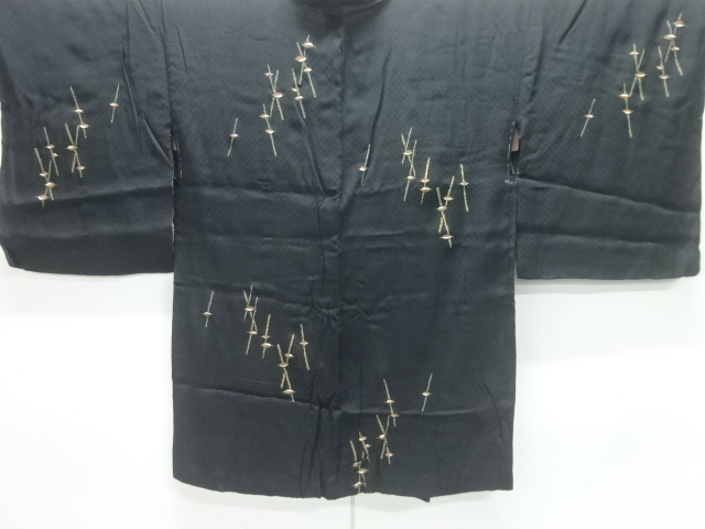 JAPANESE ANTIQUE HAORI / TAISHO ROMAN STYLE / SILK / WOVEN LEAVES